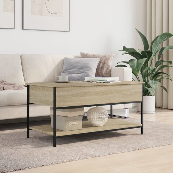 VidaXL Konferenční stolek 100x50x50 cm kompozitní dřevo a kov [845347] Barva: kouřový dub