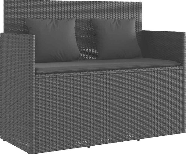 VidaXL Zahradní lavice s poduškami polyratan [365763] Barva: Hnědá