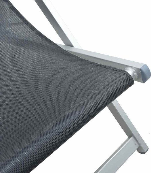 VidaXL Skládací plážová křesla 2 ks hliník a textilen [360167] Barva: Černá