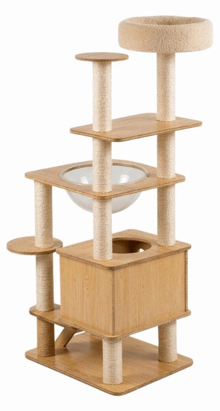 Kočičí stromové škrabadlo HAPPY CAT 147x40x40 cm, béžové