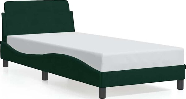 VidaXL Rám postele s čelem Dover 90 x 200 cm samet [373117] Barva: Modrá