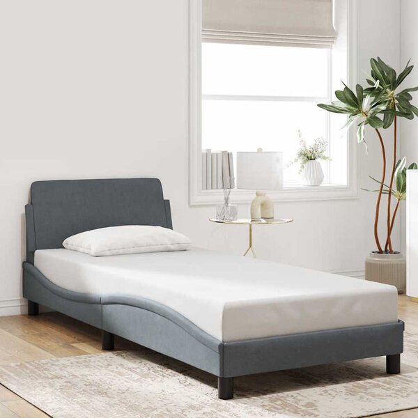 VidaXL Rám postele s čelem Dover 90 x 200 cm samet [373117] Barva: Modrá