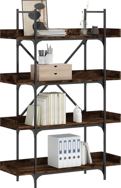 VidaXL Knihovna se 4 policemi 100 x 33 x 145,5 cm kompozit [837696] Barva: kouřový dub