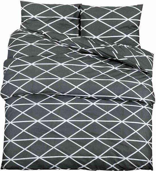 VidaXL Sada ložního prádla 260 x 240 cm bavlna [136052] Barva: modrá a šedá