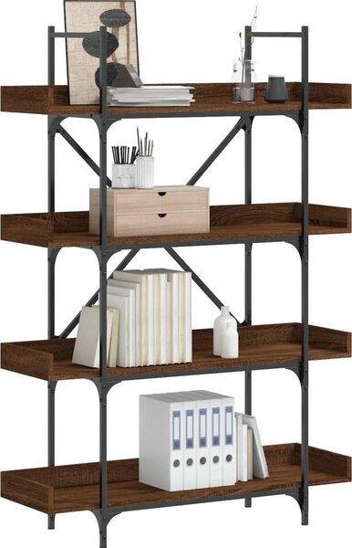 VidaXL Knihovna se 4 policemi 100 x 33 x 145,5 cm kompozit [837696] Barva: kouřový dub
