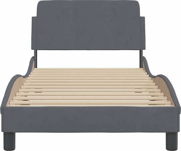VidaXL Rám postele s čelem Dover 90 x 200 cm samet [373117] Barva: Modrá