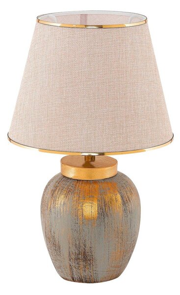 Krémová/ve zlaté barvě stolní lampa s textilním stínidlem (výška 47 cm) Yakamoz – Opviq lights