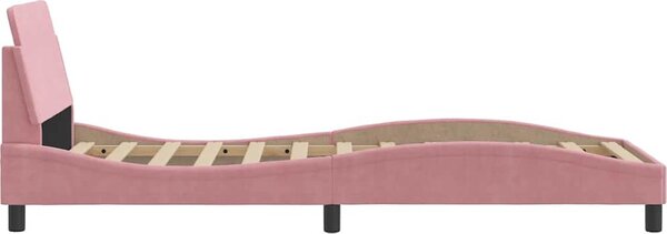 VidaXL Rám postele s čelem Dover 90 x 200 cm samet [373117] Barva: Modrá