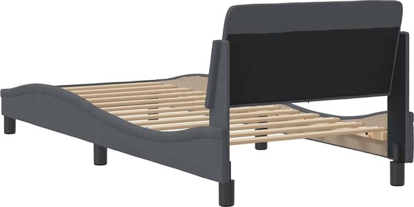 VidaXL Rám postele s čelem Dover 90 x 200 cm samet [373117] Barva: Modrá