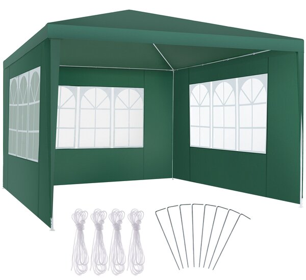 Tectake pavilon Barinas se 3 bočními díly, vodotěsný, 3x3m - zelená
