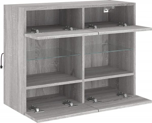 VidaXL Nástěnná TV skříňka s LED osvětlením 78,5 x 30 x 60,5 cm [837105] Barva: Bílá