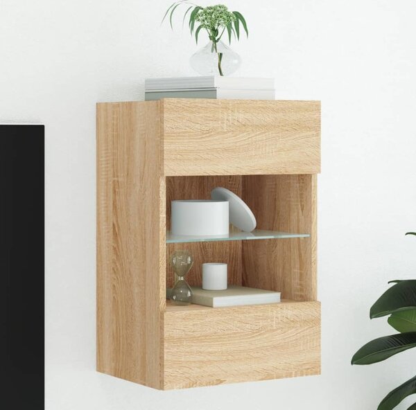 VidaXL Nástěnná TV skříňka s LED osvětlením 40x30x60,5 cm [837082] Barva: Bílá