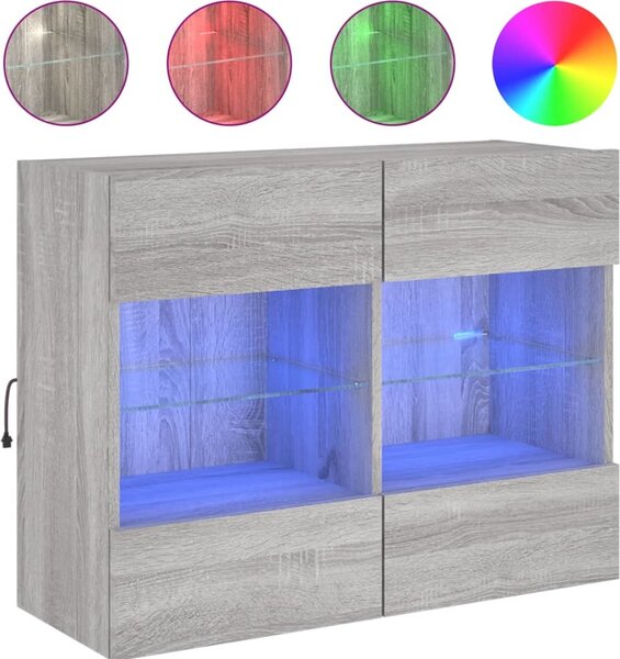 VidaXL Nástěnná TV skříňka s LED osvětlením 78,5 x 30 x 60,5 cm [837105] Barva: Bílá
