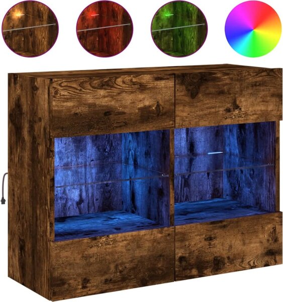 VidaXL Nástěnná TV skříňka s LED osvětlením 78,5 x 30 x 60,5 cm [837105] Barva: Bílá