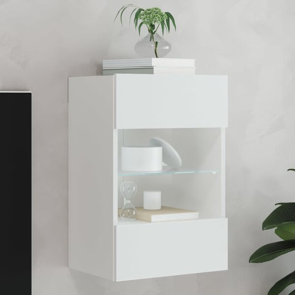 VidaXL Nástěnná TV skříňka s LED osvětlením 40x30x60,5 cm [837082] Barva: Bílá