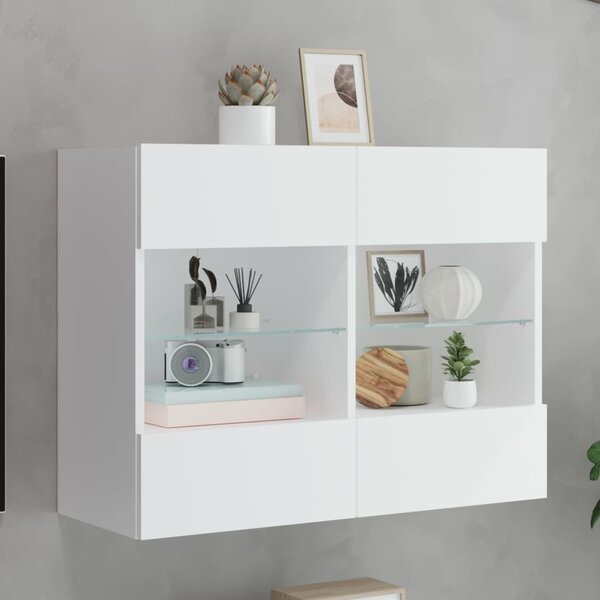 VidaXL Nástěnná TV skříňka s LED osvětlením 78,5 x 30 x 60,5 cm [837105] Barva: Bílá