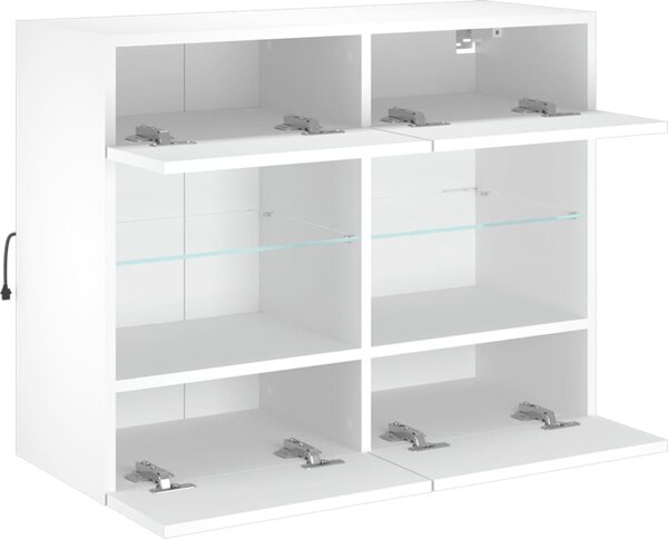VidaXL Nástěnná TV skříňka s LED osvětlením 78,5 x 30 x 60,5 cm [837105] Barva: Bílá