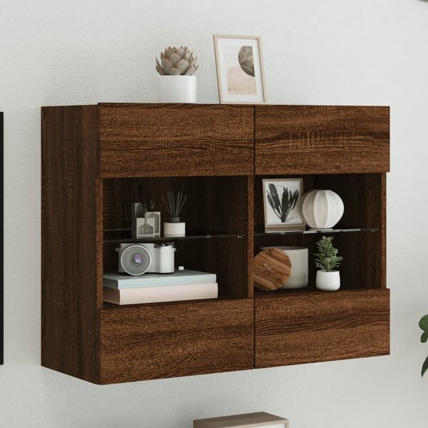 VidaXL Nástěnná TV skříňka s LED osvětlením 78,5 x 30 x 60,5 cm [837105] Barva: Bílá