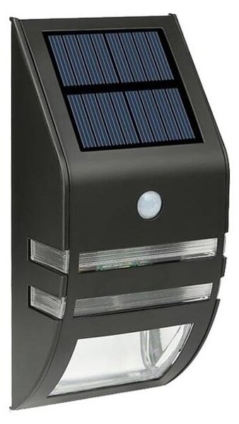 LED Solární nástěnné svítidlo se senzorem LED/3,7V 500 mAh IP44 černá
