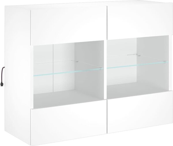 VidaXL Nástěnná TV skříňka s LED osvětlením 78,5 x 30 x 60,5 cm [837105] Barva: Bílá