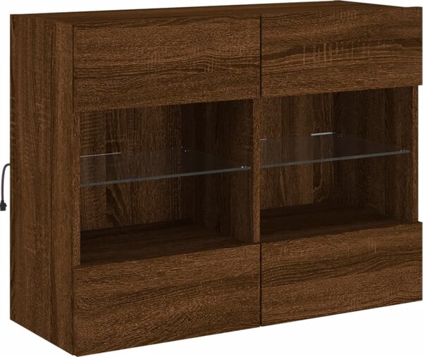 VidaXL Nástěnná TV skříňka s LED osvětlením 78,5 x 30 x 60,5 cm [837105] Barva: Bílá