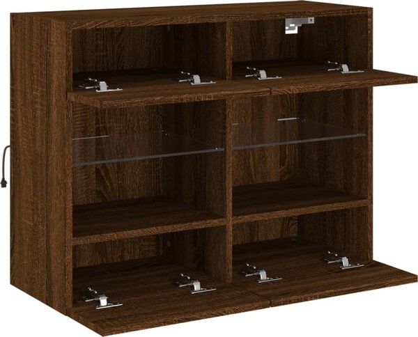 VidaXL Nástěnná TV skříňka s LED osvětlením 78,5 x 30 x 60,5 cm [837105] Barva: Bílá