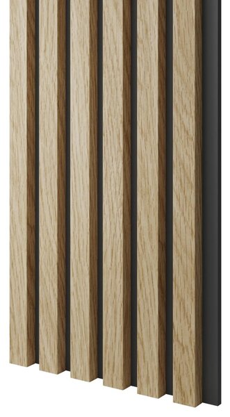 Akustický panel, podklad MDF deska, úzká lamela, Evropský dub, 30x275 cm