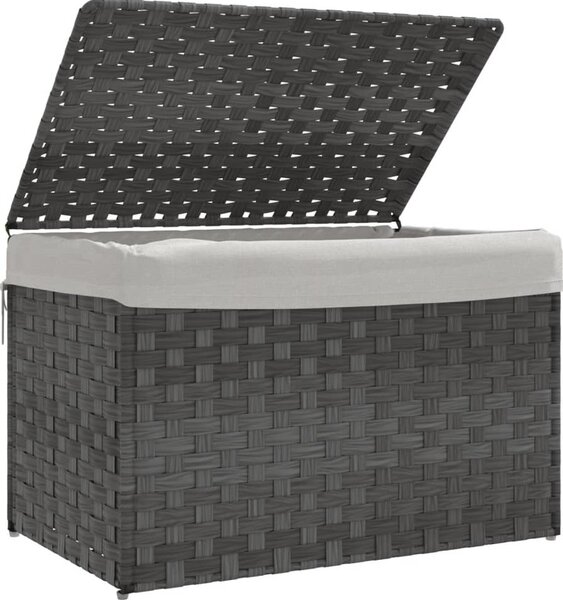 VidaXL Koš na prádlo s víkem 55,5 x 35 x 34 cm polyratan [372049] Barva: tmavě hnědá