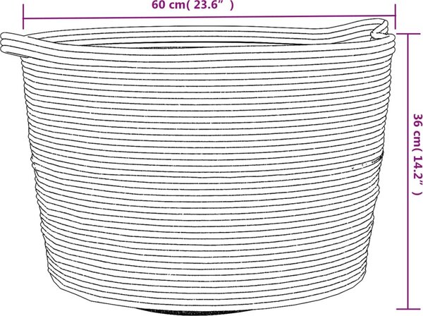 VidaXL Koš na prádlo a bílý Ø 60 x 36 cm bavlna [358475] Barva: Šedá a bílá