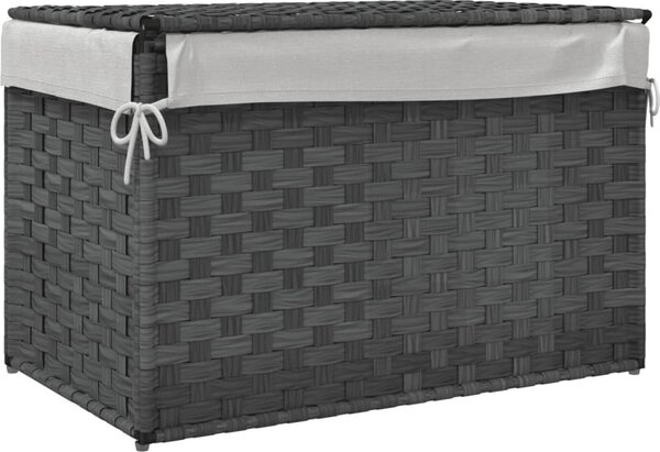 VidaXL Koš na prádlo s víkem 55,5 x 35 x 34 cm polyratan [372049] Barva: tmavě hnědá