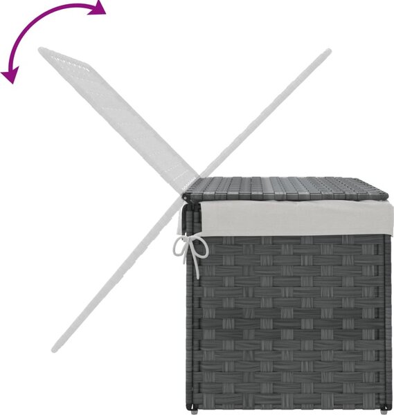 VidaXL Koš na prádlo s víkem 55,5 x 35 x 34 cm polyratan [372049] Barva: tmavě hnědá