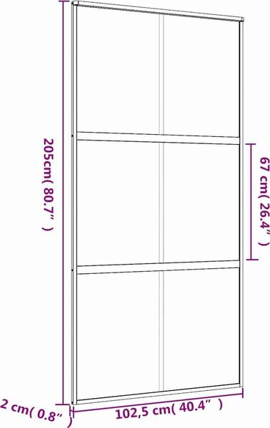VidaXL Posuvné dveře 102,5 x 205 cm čiré ESG sklo a hliník [155215] Barva: Černá