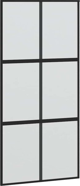 VidaXL Posuvné dveře 102,5 x 205 cm čiré ESG sklo a hliník [155215] Barva: Černá