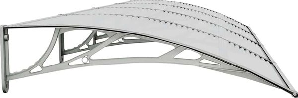 VidaXL Vchodová stříška černá 350 x 100 cm polykarbonát [153595] Barva: Šedá a bílá
