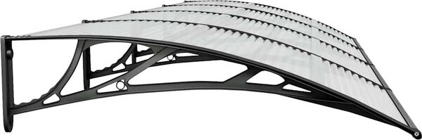 VidaXL Vchodová stříška černá 350 x 100 cm polykarbonát [153595] Barva: Šedá a bílá