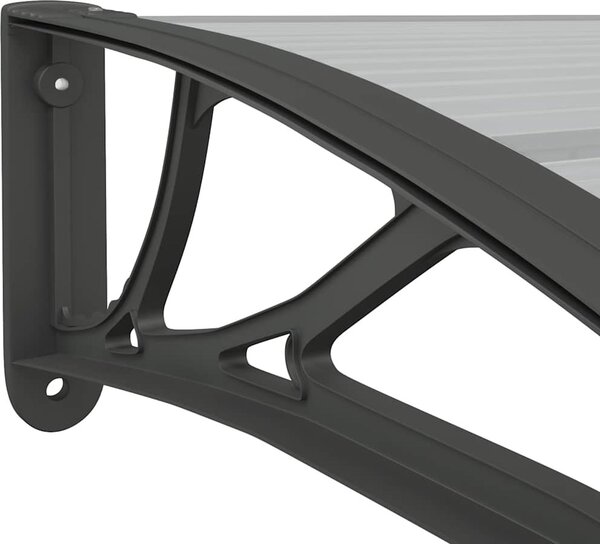 VidaXL Vchodová stříška černá 350 x 100 cm polykarbonát [153595] Barva: Šedá a bílá