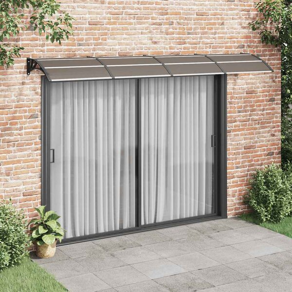 VidaXL Vchodová stříška černá 350 x 100 cm polykarbonát [153595] Barva: Šedá a bílá