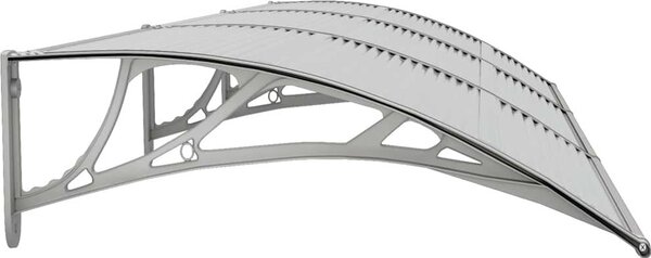 VidaXL Vchodová stříška 300 x 75 cm polykarbonát [153584] Barva: šedá a průhledná
