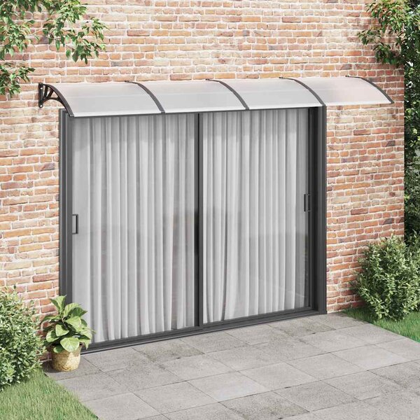 VidaXL Vchodová stříška černá 350 x 100 cm polykarbonát [153595] Barva: Šedá a bílá