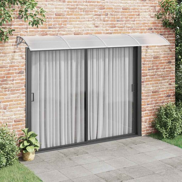VidaXL Vchodová stříška černá 350 x 100 cm polykarbonát [153595] Barva: Šedá a bílá