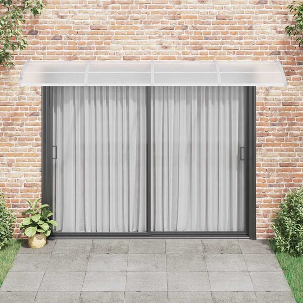 VidaXL Vchodová stříška černá 350 x 100 cm polykarbonát [153595] Barva: Šedá a bílá