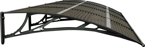 VidaXL Vchodová stříška černá 350 x 100 cm polykarbonát [153595] Barva: Šedá a bílá