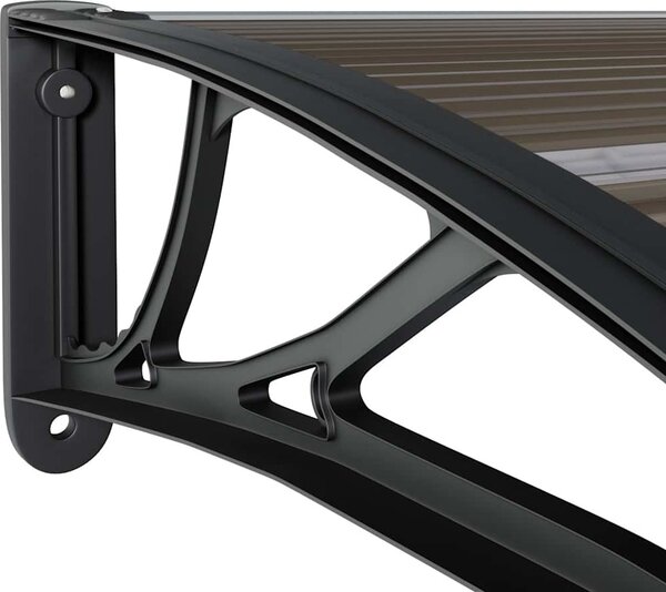 VidaXL Vchodová stříška černá 350 x 100 cm polykarbonát [153595] Barva: Šedá a bílá
