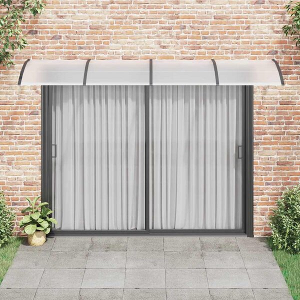 VidaXL Vchodová stříška černá 350 x 100 cm polykarbonát [153595] Barva: Šedá a bílá