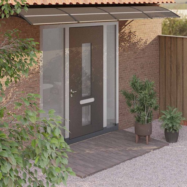 VidaXL Vchodová stříška 350 x 75 cm polykarbonát [153592] Barva: Černá