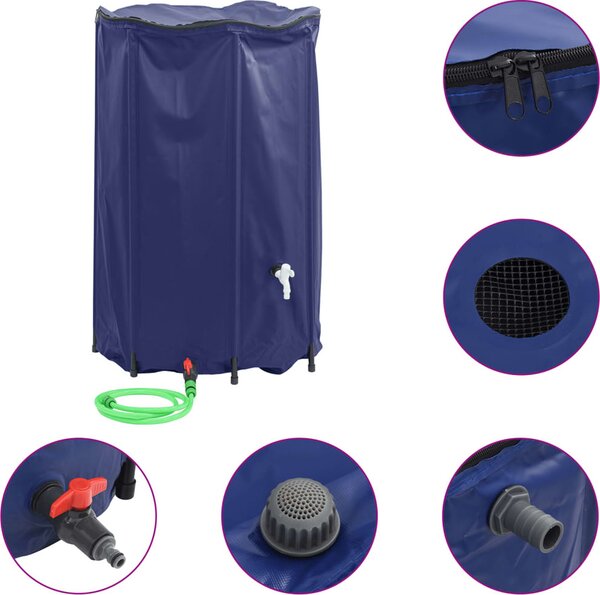 VidaXL Nádrž na vodu s kohoutkem skládací 1 000 l PVC [48607] Barva: Zelená