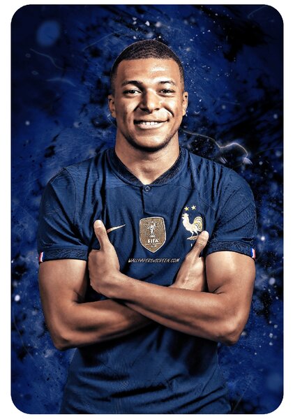 Textilní samolepka na zeď "Kylian Mbappé"