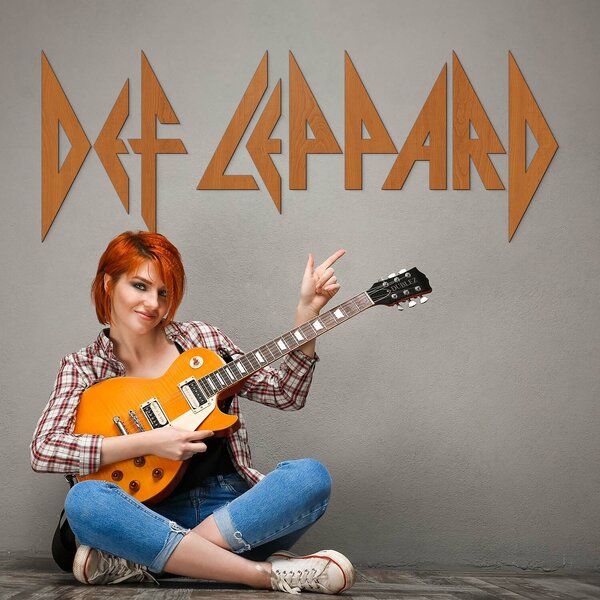 DUBLEZ | Dřevěné logo na zeď - Def Leppard | Obraz