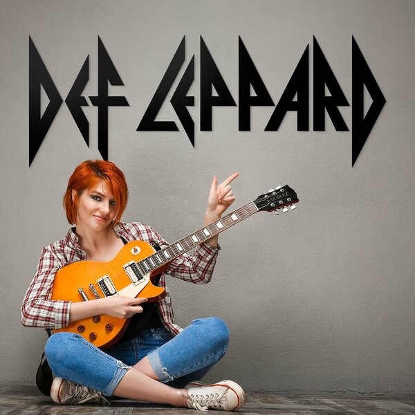 DUBLEZ | Dřevěné logo na zeď - Def Leppard | Obraz