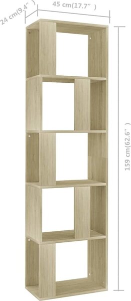 VidaXL Knihovna/zástěna 45 x 24 x 159 cm [800111] Barva: Černý dub